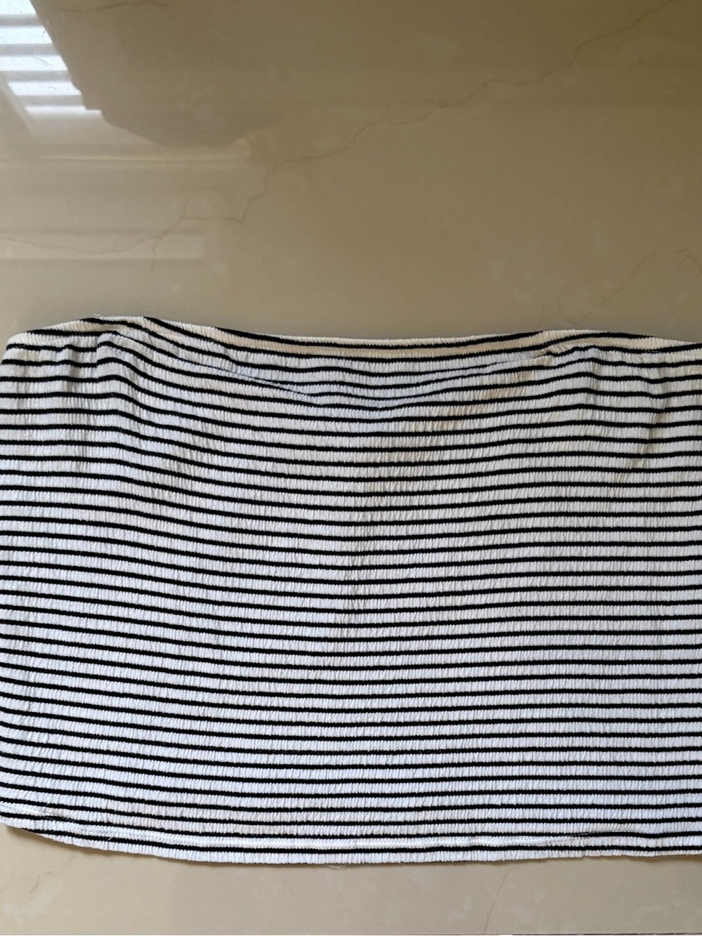 American Eagle black and white striped tube top.